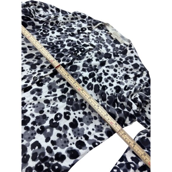 Ann Taylor Loft Black & White Leopard Print Button-Down Cardigan Sweater M 100% - Picture 7 of 11